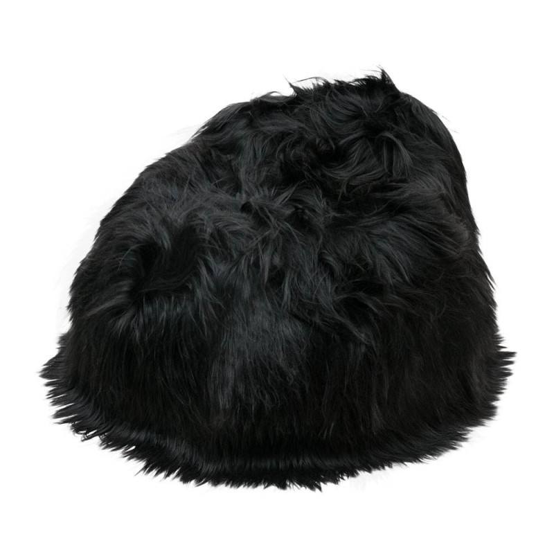 Pouf en Mouton d'islande blanc
