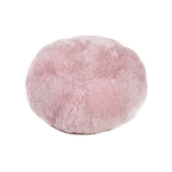 Pouf en mouton d'Europe rose