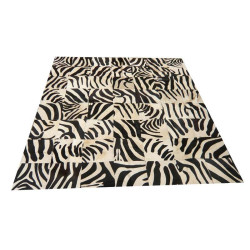 Tapis patchwork en peau de vache zébrée