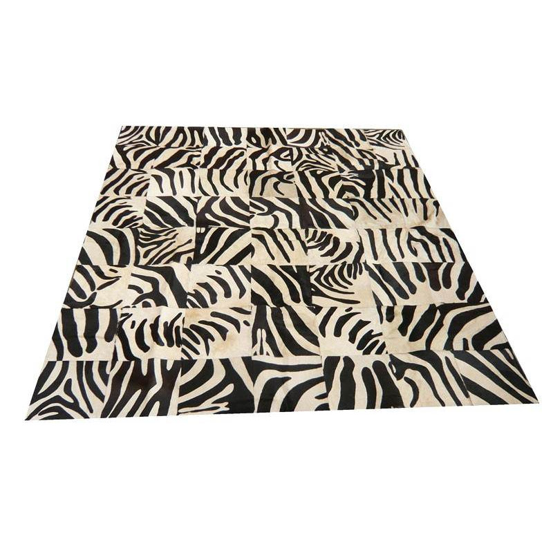 Zebra koeienhuid patchwork vloerkleed