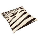 Coussin en Peau de Vache Imitation Zèbre