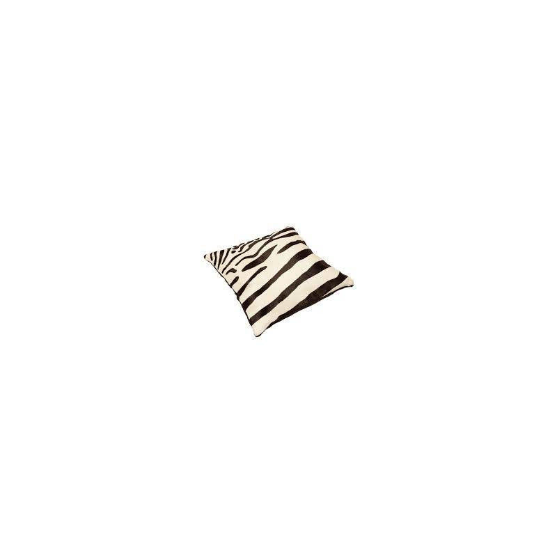 Coussin en Peau de Vache Imitation Zèbre