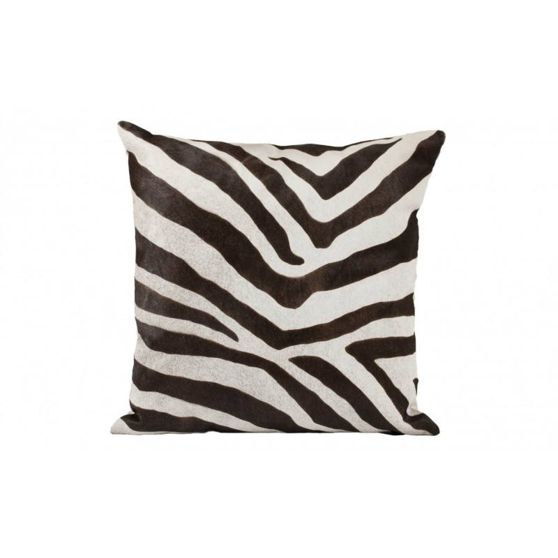 Coussin en Peau de Vache Imitation Zèbre