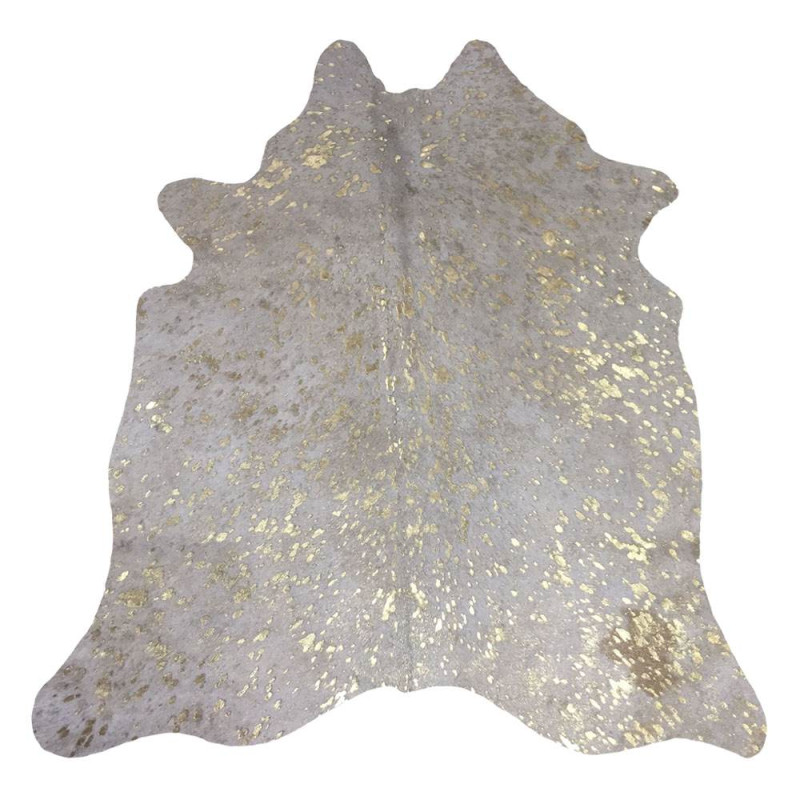 Peau de Vache Dévorée Pailletée Blanc Argentée