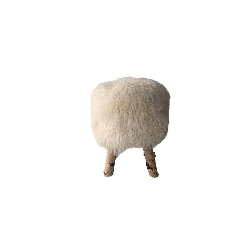Witte Tibetaanse lamsleren kruk