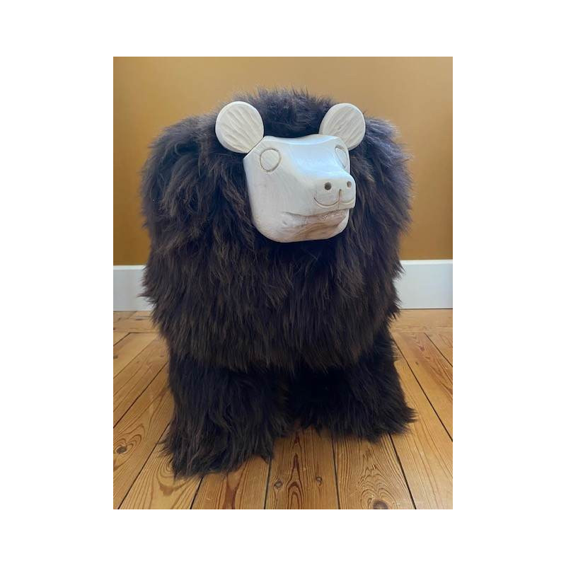 Ours Décoratif En Peau De Mouton