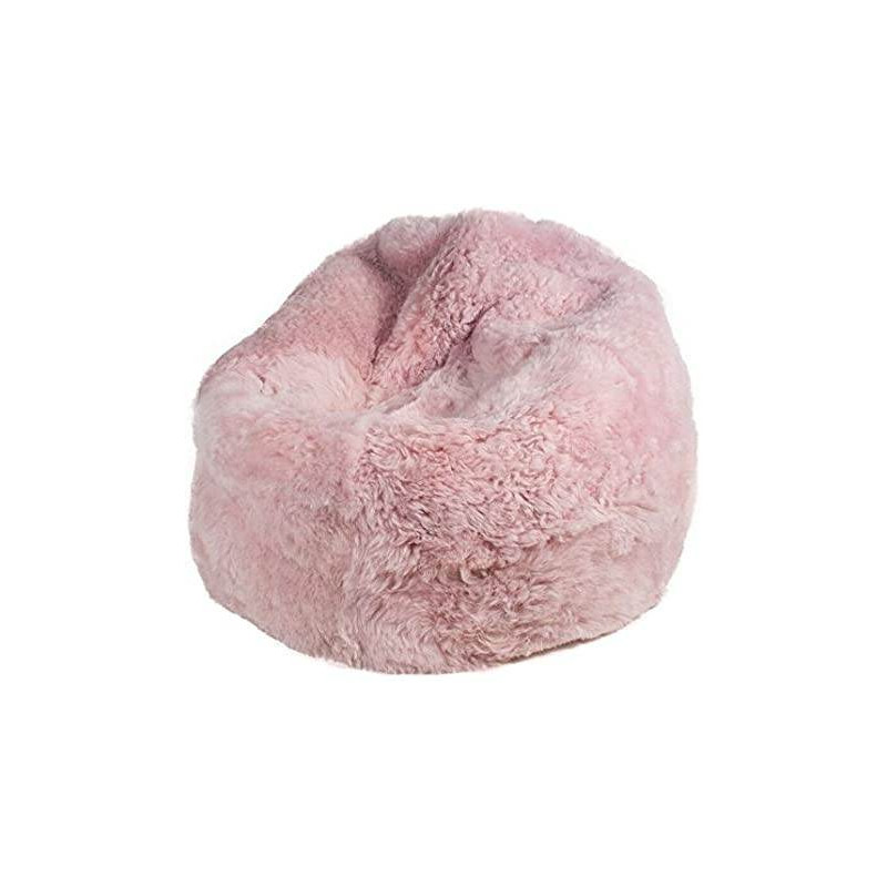 Roze schapenvacht poef