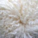Coussin En Peau De Mouton Islandais Frisé Blanc