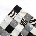 Tapis Patchwork Peau De Vache Noir Et Blanc