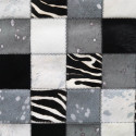 Tapis Patchwork Peau De Vache Noir Et Blanc