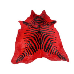 Peau de vache zébrée rouge
