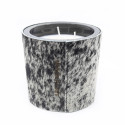 Bougie En Peau De Vache Poivre Et Sel - 3 Mèches