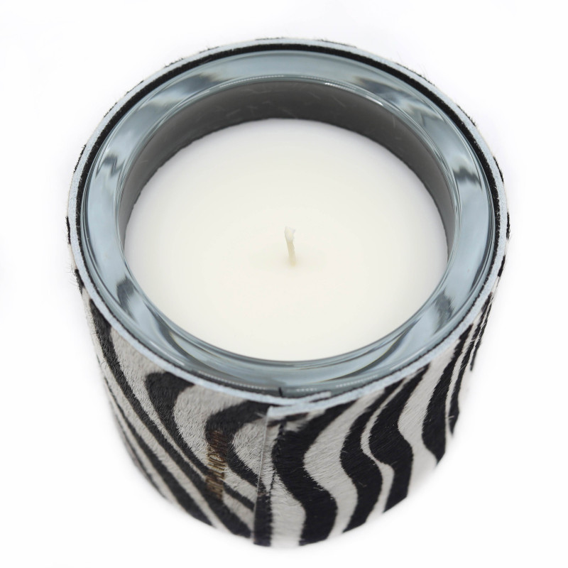 Zebra koeienhuidkaars - 1 lont