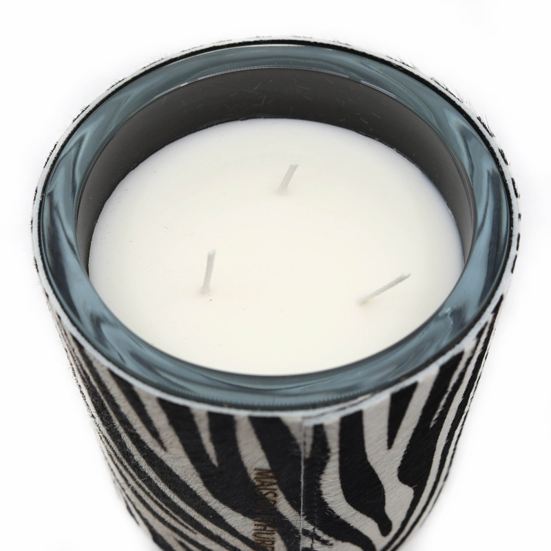 Bougie En Peau De Vache Zébrée - 3 Mèches