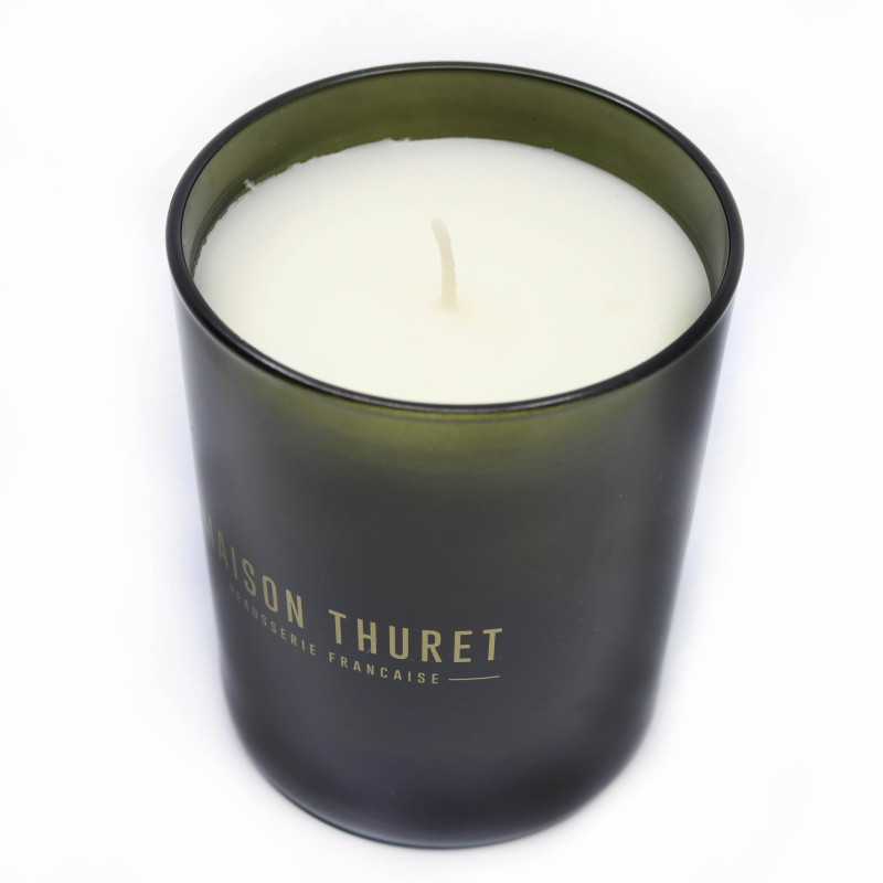 Bougie En Verre Vert Olive