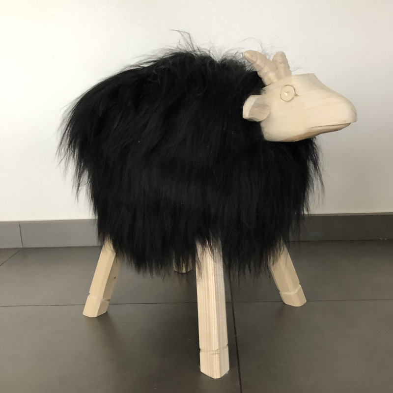 Tabouret Mouton Décoratif Noir