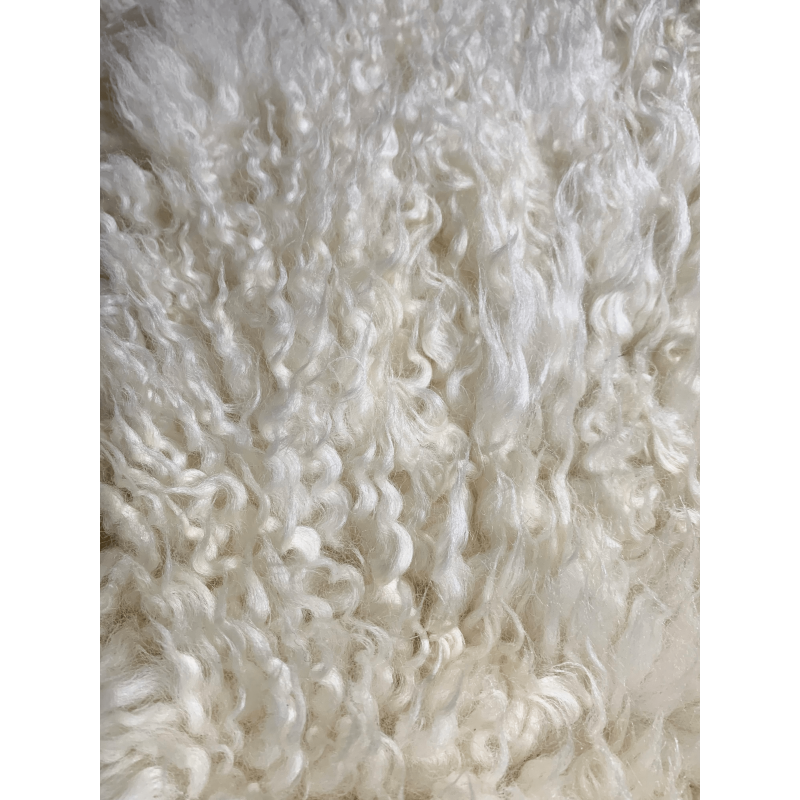 Peau De Mouton Naturelle Blanche Bouclée