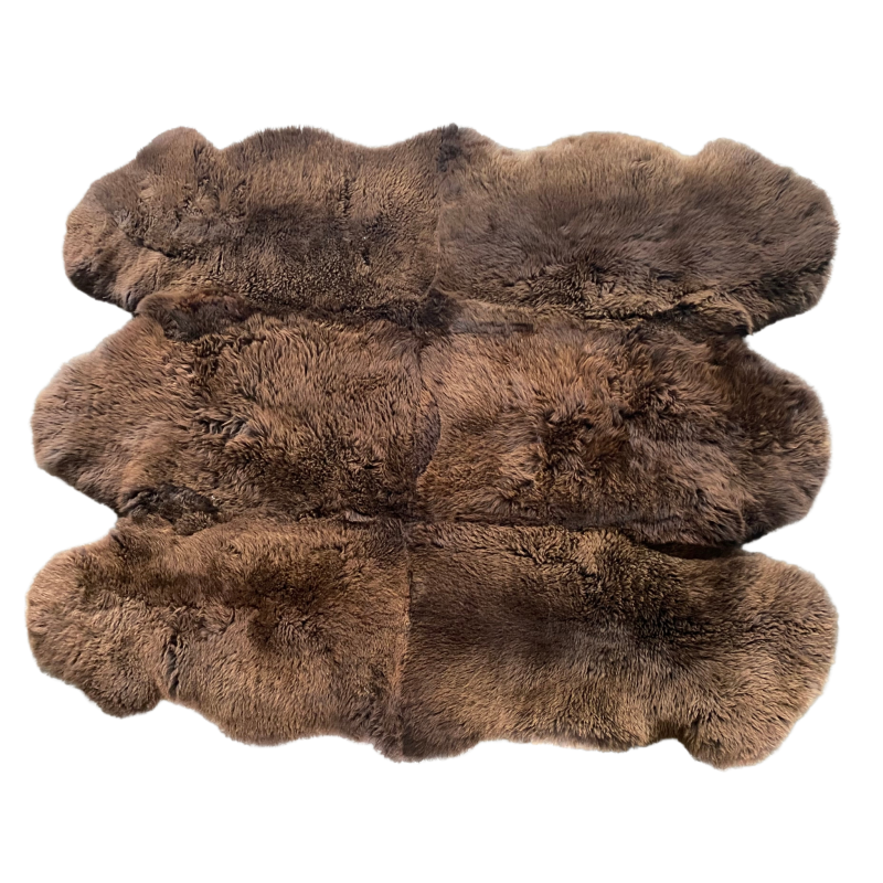 Peau de mouton teintée assemblée par 2, 4, 6, 8