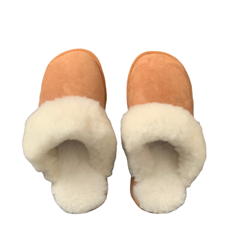 Mules En Peau De Mouton Avec Rebord