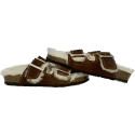 Sandalen van schapenvacht | Open pantoffels van schapenvacht | Huis Thuret