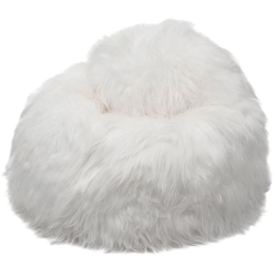 Pouf en Peau de mouton islandais blanc
