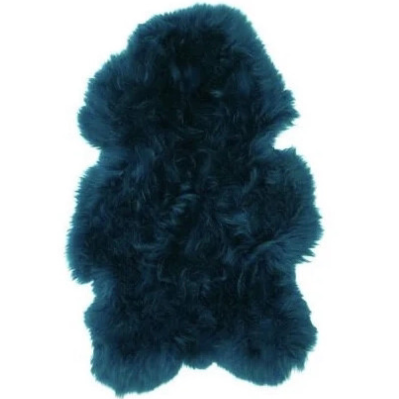 Peau de mouton bleu canard