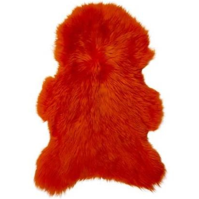 Peau de mouton teintée orange