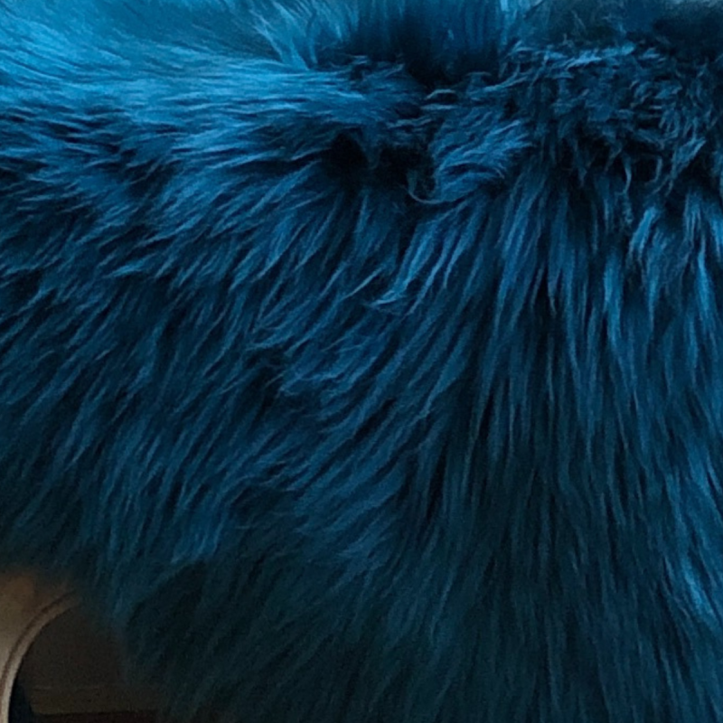 Eend blauwe schapenvacht