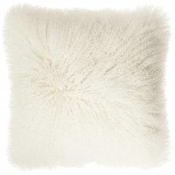 Coussin en peau d'agneau du Tibet blanc
