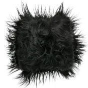 Coussin En Peau De Mouton Islandais Noir