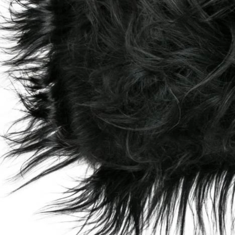Coussin En Peau De Mouton Islandais Noir