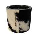 Bougie En Peau De Vache Noire Et Blanche - 1 Mèche