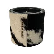 Bougie En Peau De Vache Noire Et Blanche - 1 Mèche