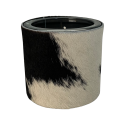 Bougie En Peau De Vache Noire Et Blanche - 1 Mèche