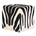 Zwart-witte zebra koeienhuid poef