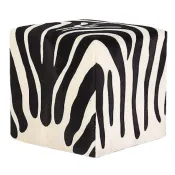 Zwart-witte zebra koeienhuid poef