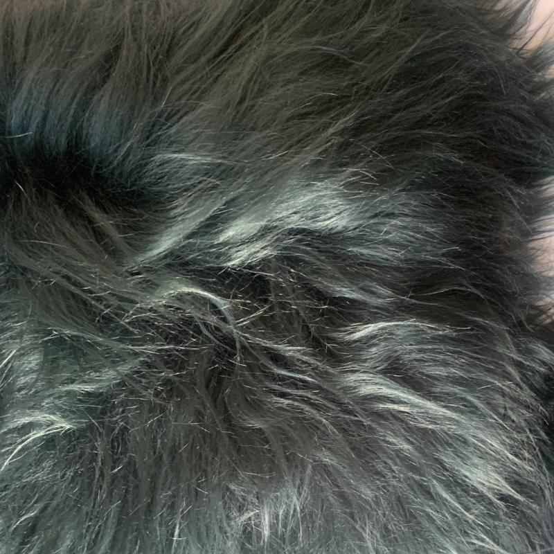Coussin En Peau De Mouton Islandais Vert Bouteille