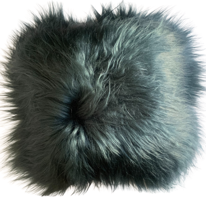 Coussin En Peau De Mouton Islandais Vert Bouteille