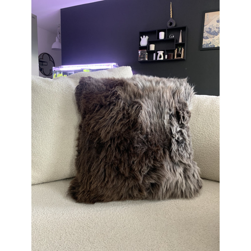 Coussin en peau de Mouton Islandais blanc