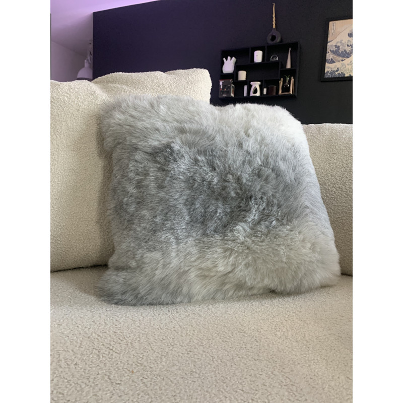 Coussin en peau de Mouton Islandais blanc