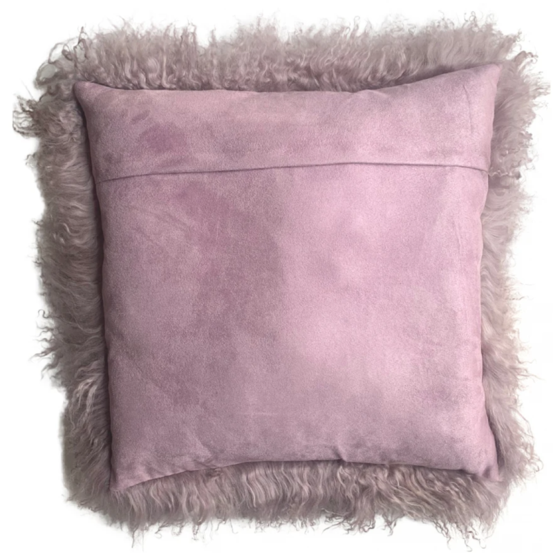 Coussin En Peau d'Agneau Du Tibet Lavande