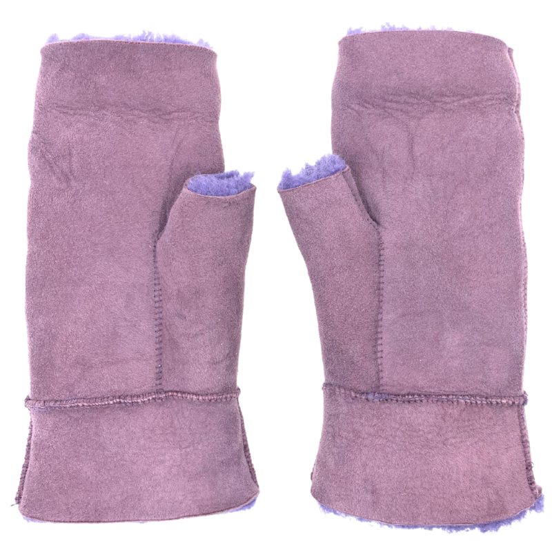 Mitaines En Peau De Mouton Lilas