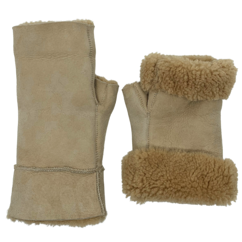 Mitaines En Peau De Mouton Camel