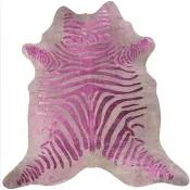 Peau de Vache zebrée rose