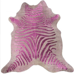 Peau de Vache zebrée rose