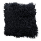 Coussin en peau d'agneau du Tibet noir