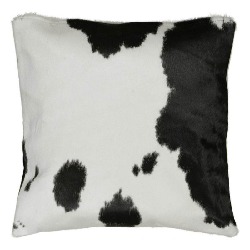 Coussin En Peau De Vache Noir Et Blanc