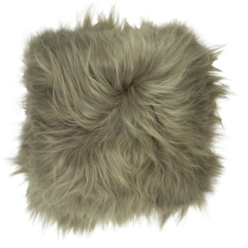 Coussin En Peau De Mouton Islandais Olive