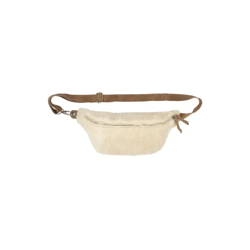 Groot beige schapenvacht heuptasje