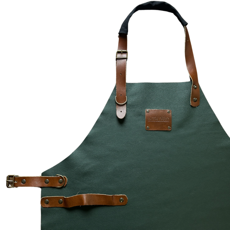 Tablier En Cuir Vert Foncé